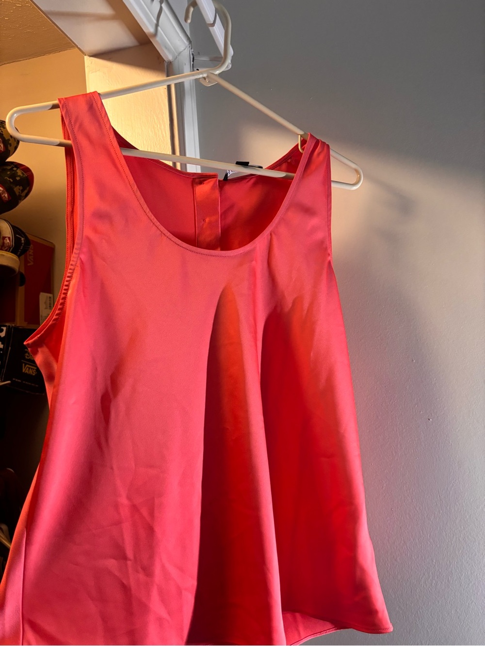 Women's Coral Pink Sleeveless Pleated Tank Top and matching skirt. New w/tags